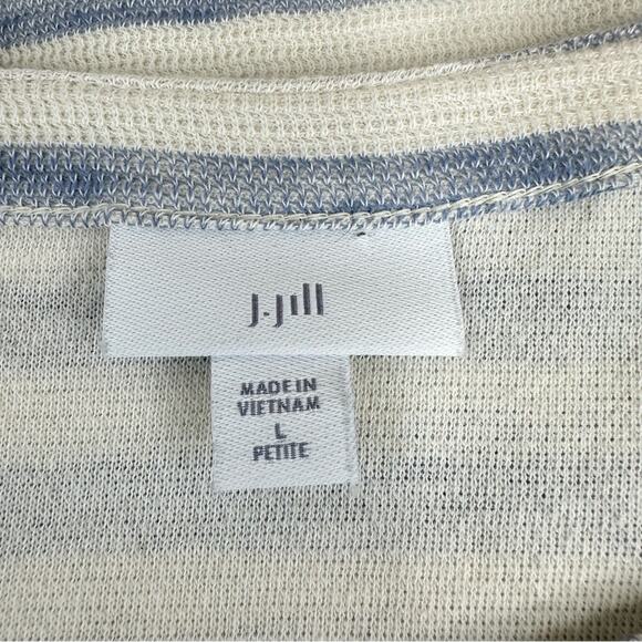 J.Jill Women’s  Size LP Striped Fringe Pullover Sweater  3/4 Sleeve Minimalist - Picture 10 of 14